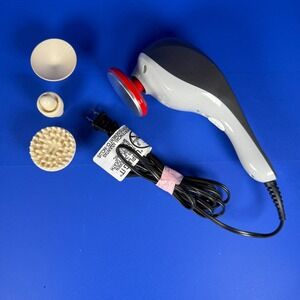 Wahl 4120 Handheld Deep Tissue Percussion Massager Grey Red with 3 Attachments